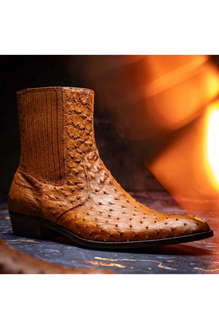 Marco Di Milano Giorgio Brandy Genuine Ostrich Quill Boots (MDM1151)