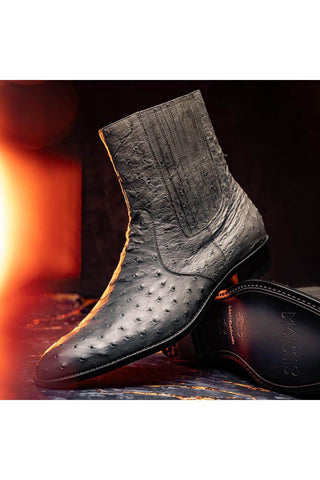 Marco Di Milano Giorgio Gray Genuine Ostrich Quill Boots (MDM1151)