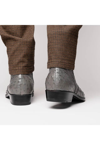 Marco Di Milano Giorgio Gray Genuine Ostrich Quill Boots (MDM1151)