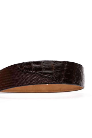 Marco Di Milano Giovanni Men's Brown Genuine Lizard & Crocodile Skin Belts (MDMB1049)