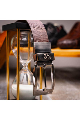 Marco Di Milano Giovanni Men's Brown Genuine Lizard & Crocodile Skin Belts (MDMB1049)