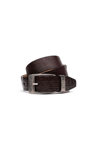 Marco Di Milano Giovanni Men's Brown Genuine Lizard & Crocodile Skin Belts (MDMB1049)