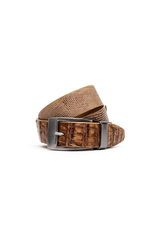 Marco Di Milano Giovanni Men's Pantano Orix Genuine Lizard & Crocodile Skin Belts (MDMB1049)