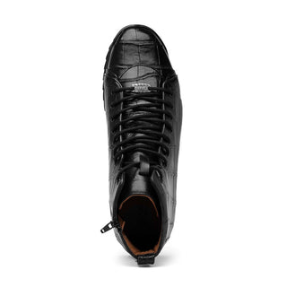 Marco Di Milano Hermond Black Alligator High-Top Sneakers (MDM1194)