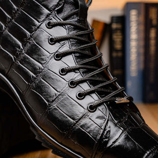 Marco Di Milano Hermond Black Alligator High-Top Sneakers (MDM1194)
