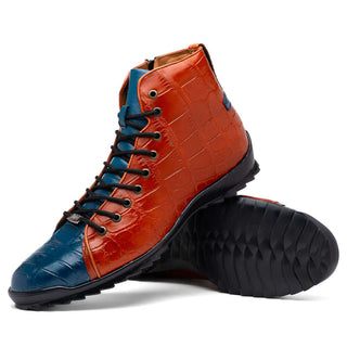 Marco Di Milano Hermond Jeans & Honey Alligator High-Top Sneakers (MDM1194)