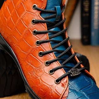 Marco Di Milano Hermond Jeans & Honey Alligator High-Top Sneakers (MDM1194)