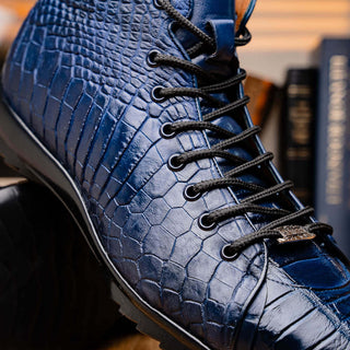 Marco Di Milano Hermond Navy Alligator High-Top Sneakers (MDM1194)