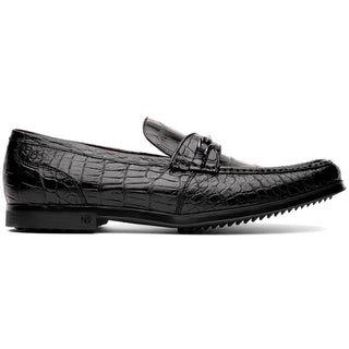 Marco Di Milano Hugo Men's Shoes Exotic Alligator Stylish Horsebit Loafers (MDM1041)-AmbrogioShoes