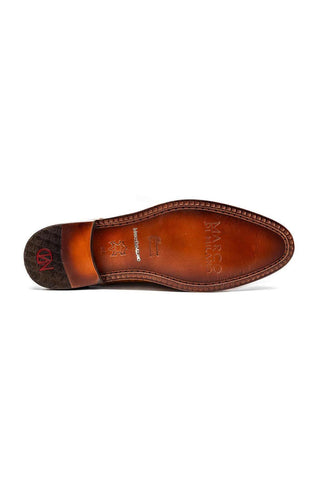 Marco Di Milano John Brandy Exotic Caiman Crocodile / Woven Leather Oxfords (MDM1178)