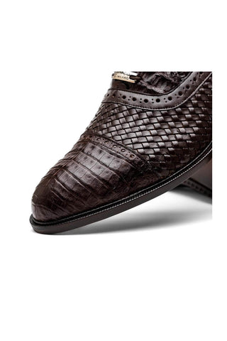 Marco Di Milano John Brown Caiman Crocodile / Woven Leather Oxfords (MDM1178)