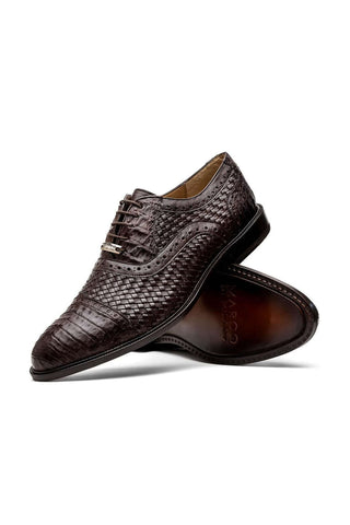 Marco Di Milano John Brown Exotic Caiman Crocodile / Woven Leather Oxfords (MDM1178)