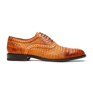 Marco Di Milano John Men's Shoes Exotic Caiman Crocodile / Woven Leather Dress Oxfords (MDM1178)-AmbrogioShoes