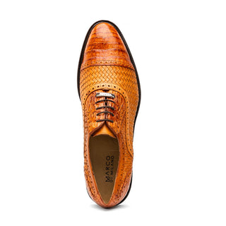 Marco Di Milano John Men's Shoes Exotic Caiman Crocodile / Woven Leather Dress Oxfords (MDM1178)-AmbrogioShoes