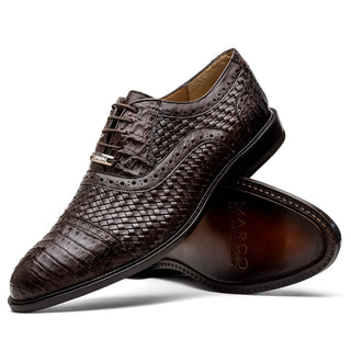 Marco Di Milano John Men's Shoes Exotic Caiman Crocodile / Woven Leather Dress Oxfords (MDM1178)-AmbrogioShoes