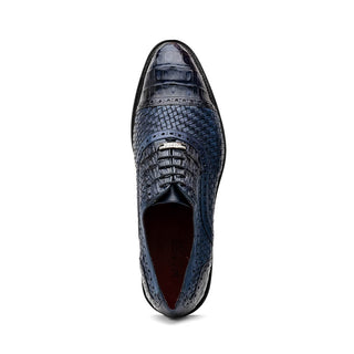 Marco Di Milano John Men's Shoes Exotic Caiman Crocodile / Woven Leather Dress Oxfords (MDM1178)-AmbrogioShoes