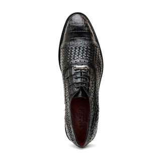 Marco Di Milano John Men's Shoes Exotic Caiman Crocodile / Woven Leather Dress Oxfords (MDM1178)-AmbrogioShoes