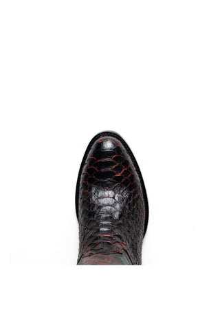Marco Di Milano Kansas Black Cherry Genuine Python / Calf-Skin Leather Cowboy Boot (MDM1211)