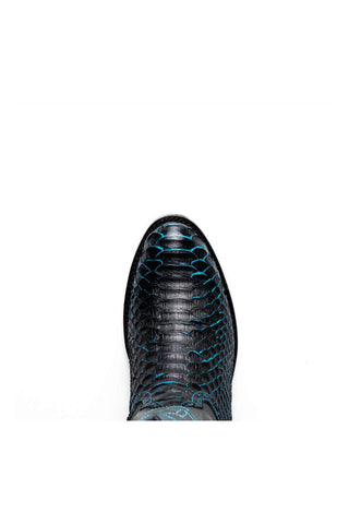 Marco Di Milano Kansas Black Genuine Python / Calf-Skin Leather Cowboy Boot (MDM1211)