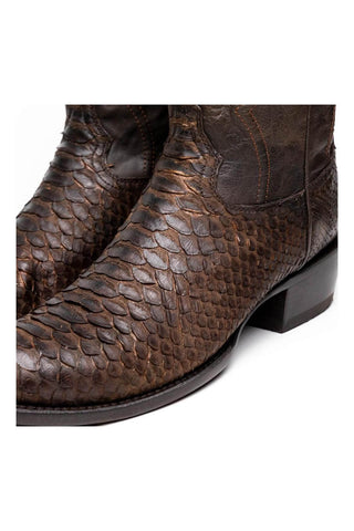 Marco Di Milano Kansas Brown Genuine Python / Leather Cowboy Boot (MDM1211)