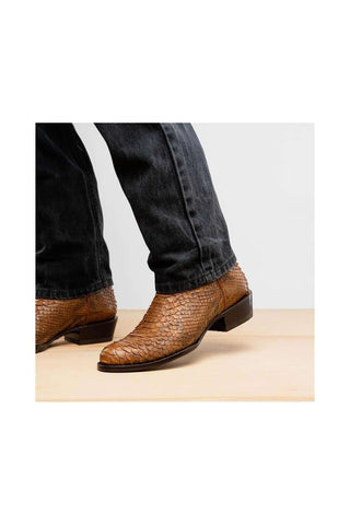 Marco Di Milano Kansas Cognac Python Skin Cowboy Boot (MDM1247)
