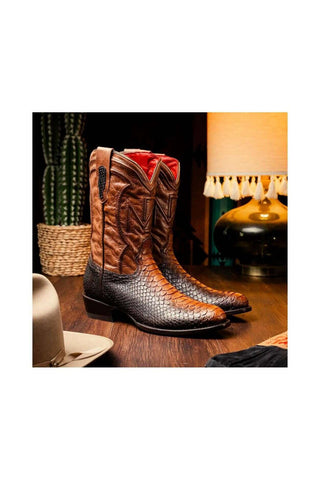 Marco Di Milano Kansas Lisboa Exotic Python Skin Cowboy Boot (MDM1245)