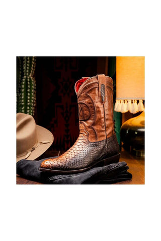 Marco Di Milano Kansas Lisboa Python Skin Cowboy Boot (MDM1245)