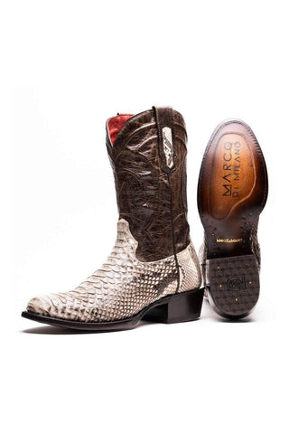 Marco Di Milano Kansas Natural Genuine Python / Leather Cowboy Boot (MDM1211)