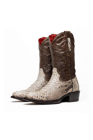 Marco Di Milano Kansas Natural Genuine Python / Leather Cowboy Boot (MDM1211)