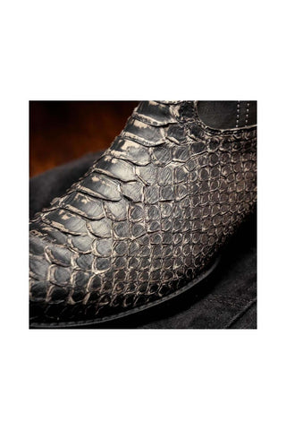 Marco Di Milano Kansas Stone White Exotic Python Skin Cowboy Boot (MDM1246)
