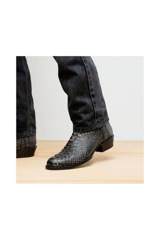 Marco Di Milano Kansas Stone White Exotic Python Skin Cowboy Boot (MDM1246)