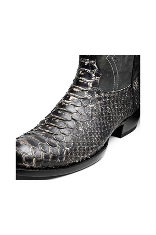 Marco Di Milano Kansas Stone White Python Skin Cowboy Boot (MDM1246)