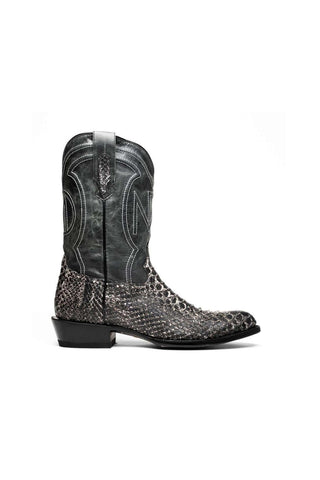 Marco Di Milano Kansas Stone White Python Skin Cowboy Boot (MDM1246)