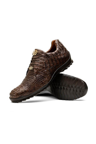 Marco Di Milano Kratos Brown Caiman Crocodile Sport Sneakers (MDM1176)
