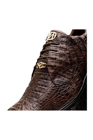 Marco Di Milano Kratos Brown Caiman Crocodile Sport Sneakers (MDM1176)