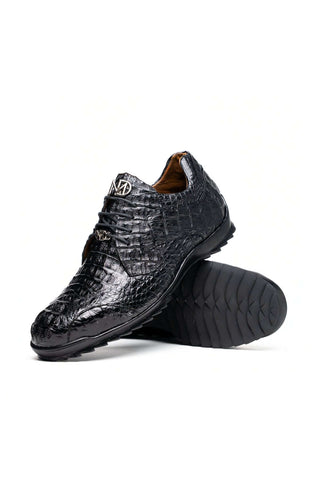 Marco Di Milano Kratos Crocodile Sneaker - Black-Dellamoda