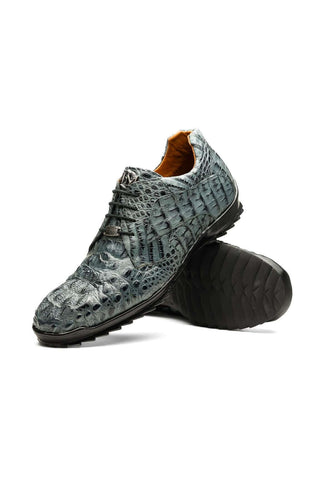 Marco Di Milano Kratos Gray Caiman Crocodile Sport Sneakers (MDM1176)