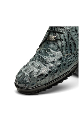 Marco Di Milano Kratos Gray Exotic Caiman Crocodile Sport Sneakers (MDM1176)