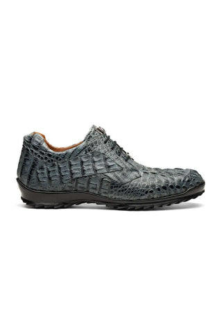 Marco Di Milano Kratos Gray Exotic Caiman Crocodile Sport Sneakers (MDM1176)