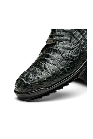 Marco Di Milano Kratos Green Exotic Caiman Crocodile Sport Sneakers (MDM1176)
