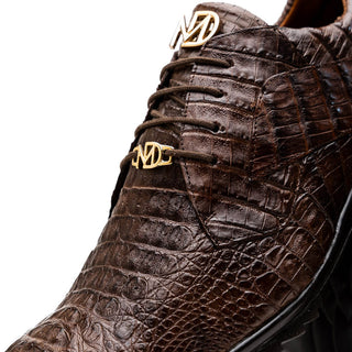 Marco Di Milano Kratos Men's Shoes Brown Exotic Caiman Crocodile Sport Sneakers (MDM1176)-AmbrogioShoes