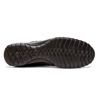 Marco Di Milano Kratos Men's Shoes Brown Exotic Caiman Crocodile Sport Sneakers (MDM1176)-AmbrogioShoes