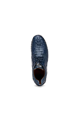 Marco Di Milano Kratos Navy Exotic Caiman Crocodile Sport Sneakers (MDM1176)