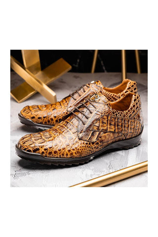 Marco Di Milano Kratos Orix Exotic Caiman Crocodile Sport Sneakers (MDM1176)