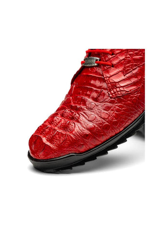 Marco Di Milano Kratos Red Caiman Crocodile Sport Sneakers (MDM1176)