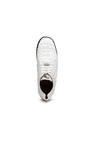 Marco Di Milano Kratos White Caiman Crocodile Sport Sneakers (MDM1207)