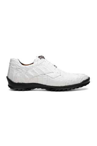 Marco Di Milano Kratos White Caiman Crocodile Sport Sneakers (MDM1207)