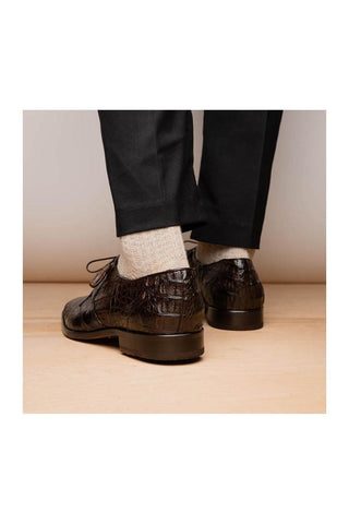 Marco Di Milano Lacio Brown Exotic Crocodile Derby (MDM1019)