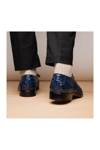 Marco Di Milano Lacio Navy Exotic Crocodile Derby (MDM1019)