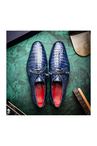 Marco Di Milano Lacio Navy Exotic Crocodile Derby (MDM1019)